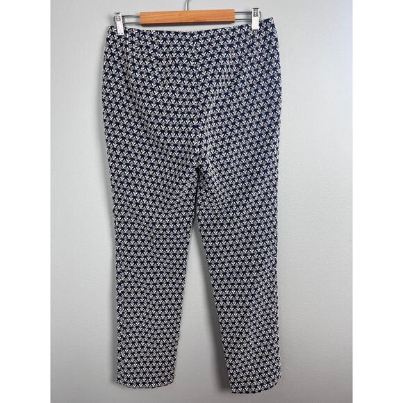 J. McLaughlin Women's 10 Pants Crop Ankle Geometric Jacquard Stretch Preppy Chic - Picture 3 of 10